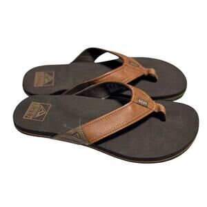 REEF Newport Vegan Leather  Brown Flip Flop Size 8
